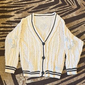 Taylor Swift 2020 Folklore "Cardigan" Oversized Cream Cardigan Sweater Small